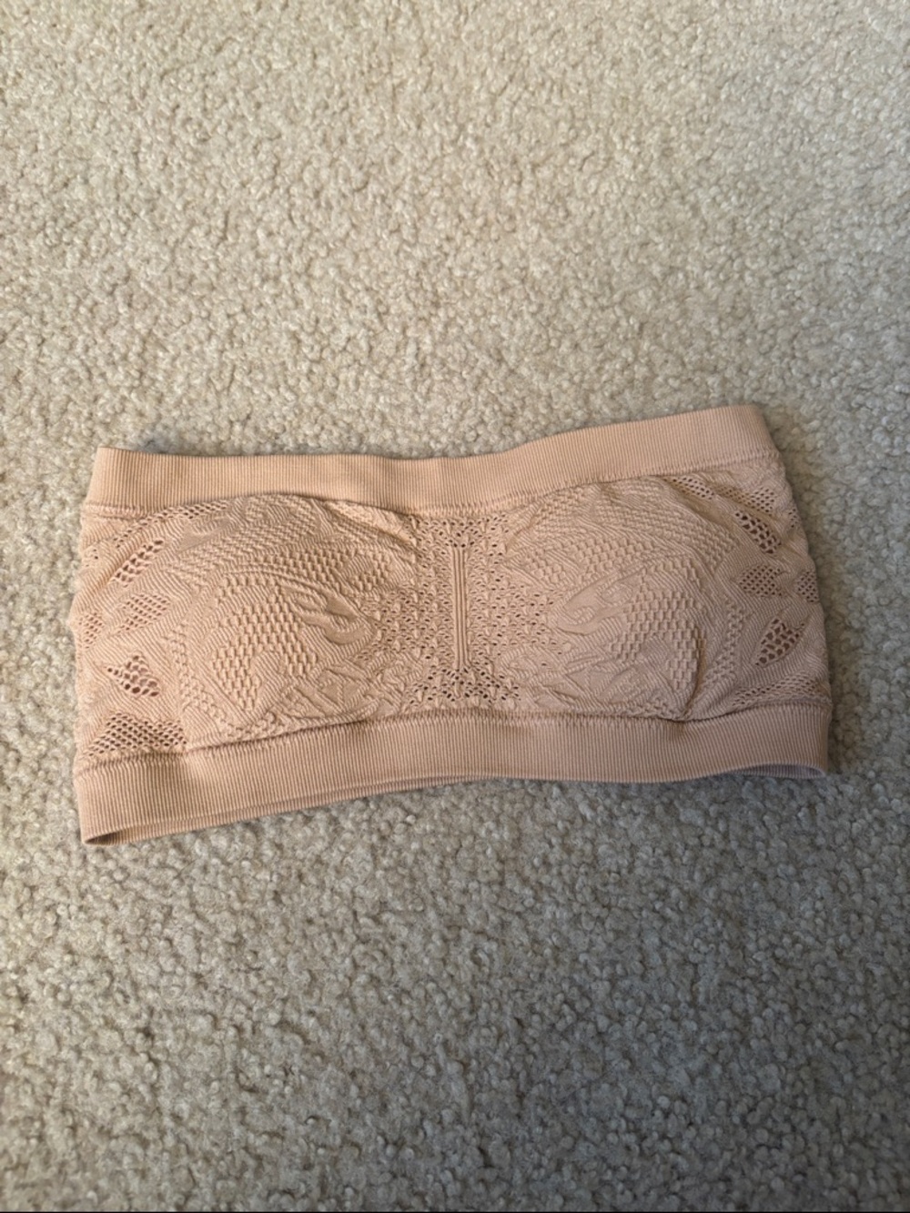 NWOT Capezio Lace Bandeau Bra - Nude